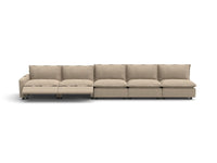 Modular Cero Reclining Sectionals | 5-Piece Khaki Linen Home Living Couch Sectionals 5-Seater