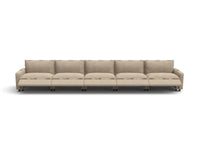 Modular Cero Reclining Sectionals | 5-Piece Khaki Linen Home Living Couch Sectionals 5-Seater