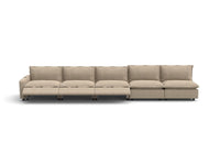 Modular Cero Reclining Sectionals | 5-Piece Khaki Linen Home Living Couch Sectionals 5-Seater