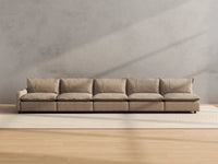 Modular Cero Reclining Sectionals | 5-Piece Khaki Linen Home Living Couch Sectionals 5-Seater