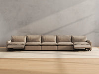 Modular Cero Reclining Sectionals | 5-Piece Khaki Linen Home Living Couch Sectionals 5-Seater