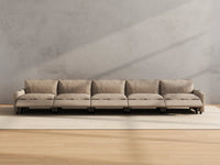 Modular Cero Reclining Sectionals | 5-Piece Khaki Linen Home Living Couch Sectionals 5-Seater