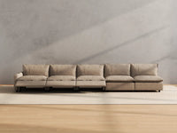 Modular Cero Reclining Sectionals | 5-Piece Khaki Linen Home Living Couch Sectionals 5-Seater