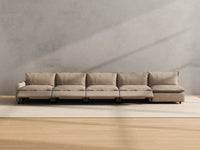Modular Cero Reclining Sectionals | 5-Piece Khaki Linen Home Living Couch Sectionals 5-Seater