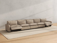 Modular Cero Reclining Sectionals | 5-Piece Khaki Linen Home Living Couch Sectionals 5-Seater
