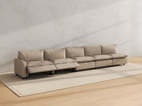 Modular Cero Reclining Sectionals | 5-Piece Khaki Linen Home Living Couch Sectionals 5-Seater