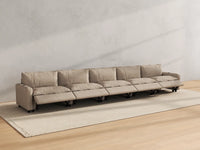 Modular Cero Reclining Sectionals | 5-Piece Khaki Linen Home Living Couch Sectionals 5-Seater