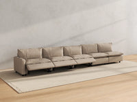 Modular Cero Reclining Sectionals | 5-Piece Khaki Linen Home Living Couch Sectionals 5-Seater
