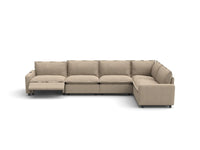 Modular Cero Reclining Sectionals | 5-Piece Khaki Linen Home Living L-Shaped Sectionals 5-Seater