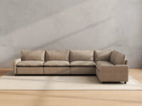 Modular Cero L Shaped Sectional Sofa with Recliner | 5-Piece Khaki Linen Home Living L-Shaped Sectionals 5-Seater