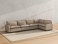 Modular Cero Modular Sectionals | 5-Piece Khaki Linen Home Living L-Shaped Sectionals 5-Seater