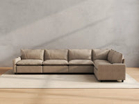 Modular Cero L Shaped Reclining Sectional | 5-Piece Khaki Linen Home Living L-Shaped Sectionals 5-Seater