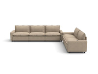 Modular Cero Reclining Sectionals | 5-Piece Khaki Linen Large Space Corner Sectionals 5-Seater
