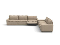 Modular Cero Reclining Sectionals | 5-Piece Khaki Linen Large Space Corner Sectionals 5-Seater