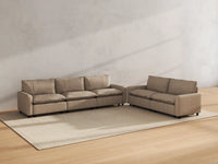 Modular Cero Modular Sectionals | 5-Piece Khaki Linen Large Space Corner Sectionals 5-Seater