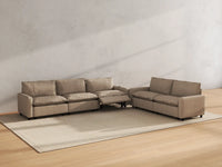 Modular Cero Reclining Sectionals | 5-Piece Khaki Linen Large Space Corner Sectionals 5-Seater