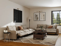 Modular Cero Reclining Sectionals | 5-Piece Khaki Linen Large Space Corner Sectionals 5-Seater