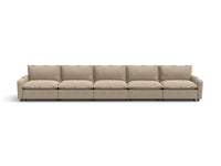Modular Cero Reclining Sectionals | 5-Piece Khaki Linen Large Space Couch Sectionals 5-Seater