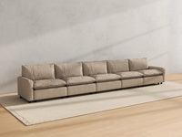 Modular Cero Modular Sectionals | 5-Piece Khaki Linen Large Space Couch Sectionals 5-Seater