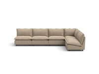 Modular Cero Modular Sectionals | 5-Piece Khaki Linen Large Space L-Shaped Sectionals 5-Seater