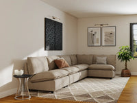Modular Cero Modular Sectionals | 5-Piece Khaki Linen Large Space L-Shaped Sectionals 5-Seater