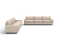 6 Piece Beige Linen Grand Estate V Shaped Sectionals 6 Seater 3