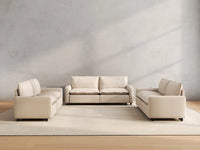 6 Piece Beige Linen Large Space U Shaped Sectionals 6 Seater 4