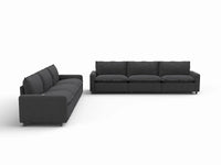 6 Piece Grey Linen Grand Estate V Shaped Sectionals 6 Seater 2