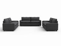 6 Piece Grey Linen Great Room U Shaped Sectionals 6 Seater 2