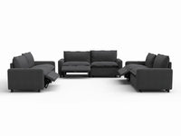 6 Piece Grey Linen Great Room U Shaped Sectionals 6 Seater 3