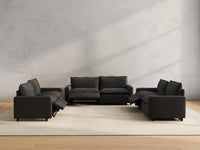 6 Piece Grey Linen Great Room U Shaped Sectionals 6 Seater 5