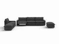 6 Piece Grey Linen Weightless Feel Corner Sectionals 4 Seater with 2 Ottomans 2