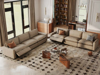 6 Piece Khaki Linen Grand Estate V Shaped Sectionals 6 Seater 1