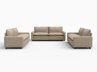 6 Piece Khaki Linen Luxury Villa U Shaped Sectionals 6 Seater 2