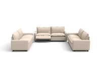 Modular Cero Reclining Sectionals | 6-Piece Beige Linen Grand Estate U-Shaped Sectionals 6-Seater