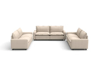 Modular Cero Reclining Sectionals | 6-Piece Beige Linen Grand Estate U-Shaped Sectionals 6-Seater