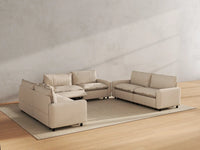 Modular Cero Reclining Sectionals | 6-Piece Beige Linen Grand Estate U-Shaped Sectionals 6-Seater