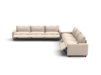 Modular Cero Reclining Sectionals | 6-Piece Beige Linen Grand Estate V-Shaped Sectionals 6-Seater