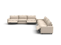 Modular Cero Reclining Sectionals | 6-Piece Beige Linen Grand Estate V-Shaped Sectionals 6-Seater