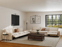Modular Cero Reclining Sectionals | 6-Piece Beige Linen Grand Estate V-Shaped Sectionals 6-Seater
