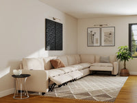 Modular Cero Reclining Sectionals | 6-Piece Beige Linen Home Living L-Shaped Sectionals 6-Seater