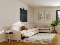 Modular Cero Reclining Sectionals | 6-Piece Beige Linen Home Living L-Shaped Sectionals 6-Seater