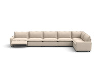 Modular Cero Reclining Sectionals | 6-Piece Beige Linen Home Living L-Shaped Sectionals 6-Seater