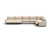 Modular Cero Reclining Sectionals | 6-Piece Beige Linen Home Living L-Shaped Sectionals 6-Seater