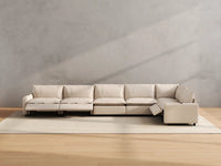 Modular Cero Reclining Sectionals | 6-Piece Beige Linen Home Living L-Shaped Sectionals 6-Seater