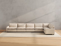Modular Cero Reclining Sectionals | 6-Piece Beige Linen Home Living L-Shaped Sectionals 6-Seater