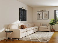 Modular Cero Modular Sectionals | 6-Piece Beige Linen Home Living L-Shaped Sectionals 6-Seater