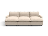 Modular Cero Modular Sectionals | 6-Piece Beige Linen Large Space Pit Sectionals 3-Seater with 3-Ottomans