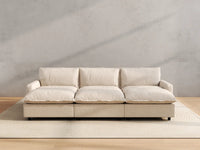 Modular Cero Modular Sectionals | 6-Piece Beige Linen Large Space Pit Sectionals 3-Seater with 3-Ottomans