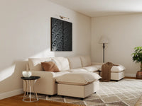 Modular Cero Modular Sectionals | 6-Piece Beige Linen Large Space U-Shaped Sectionals 4-Seater with 2-Ottomans
